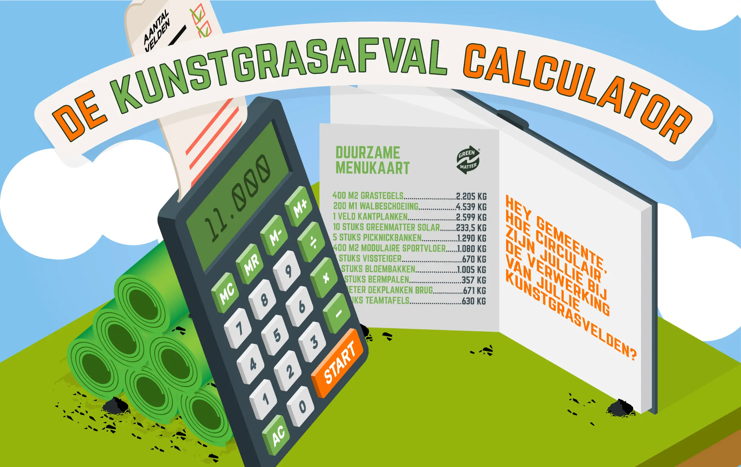 Kunstgrasafval calculator NL